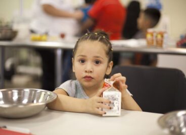 School Breakfast Girl with Milk RI