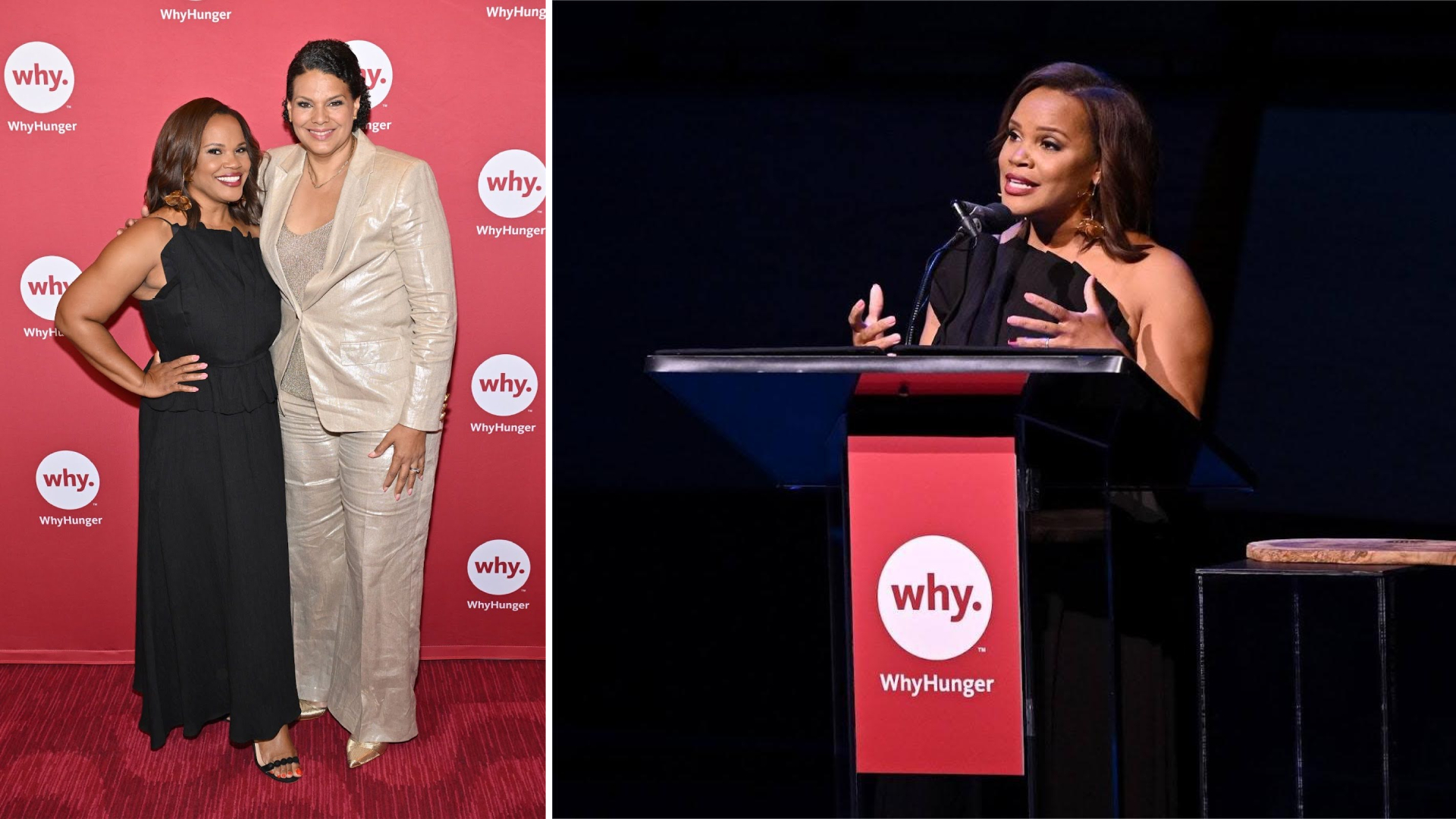CNN’s Laura Coates accepting the inaugural Bill Ayres Social Justice Award, presented by CNN’s Sara Sidner, at the WhyHunger Chapin Awards at Jazz at Lincoln Center’s Frederick P. Rose Hall
Photo Credit: Getty Images for WhyHunger