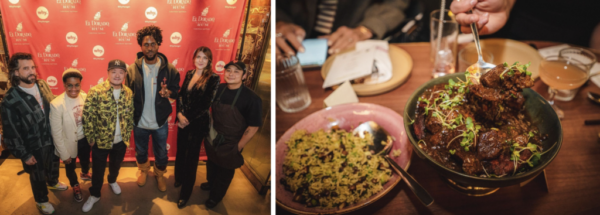 L-R: Jimmy Zankel (The Zankel Music Fund), Jenique Jones (WhyHunger), Cory Ng (Phoenix Palace), SAINt JHN, Holly MacDonald (WhyHunger), & Chef Zhan Chen (Phoenix Palace). Photo Credit: Brandon Vallejo