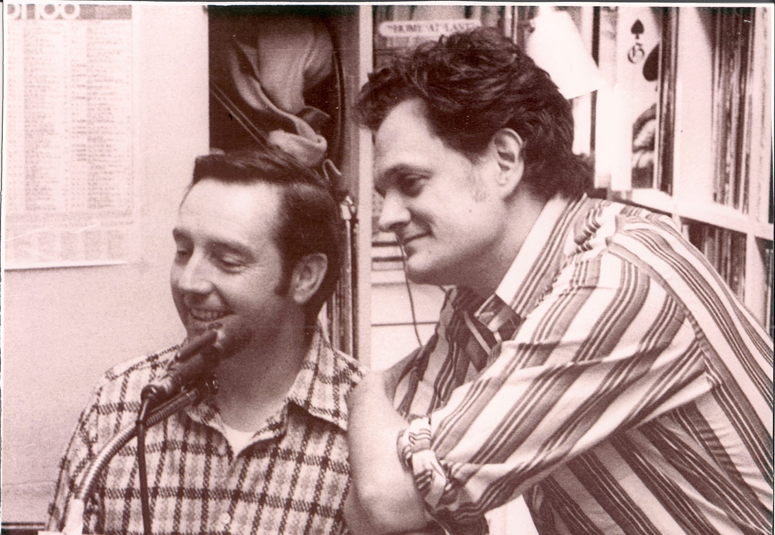 Bill Ayres and Harry Chapin at WNEW FM for WhyHunger's Hungerthon. (Photo by Diane Maple)