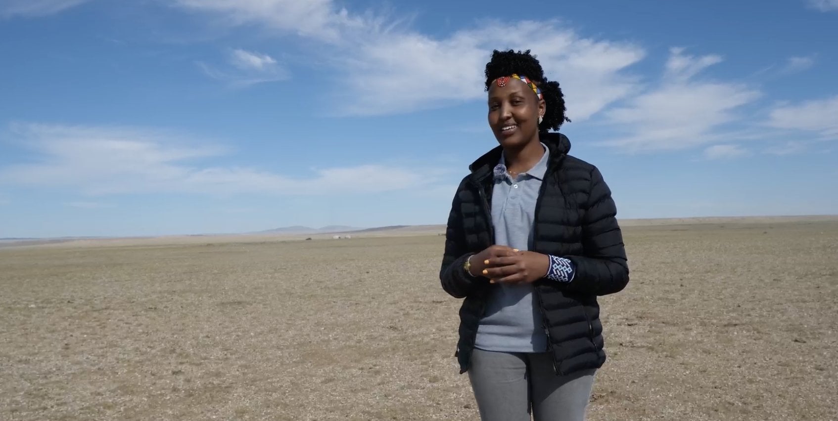 Rhoda Serianda of Pastoralists Resilience Development Initiative (Kenya) In Mongolia. Photo Credit: Melanie Marques